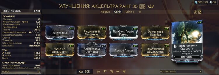 Билд на Акцельтру против Гринир через Боеприпасы Охотника
