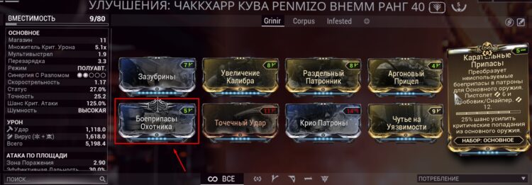 Билд на Чаккхарр Кува против Гринир (статус разреза)