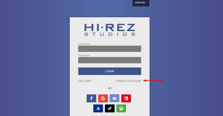 Ссылка на создание нового аккаунта