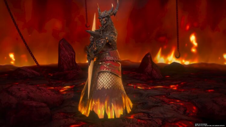 Горящий боец-демон