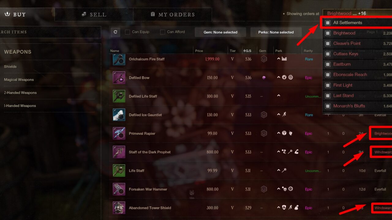 All Settlements