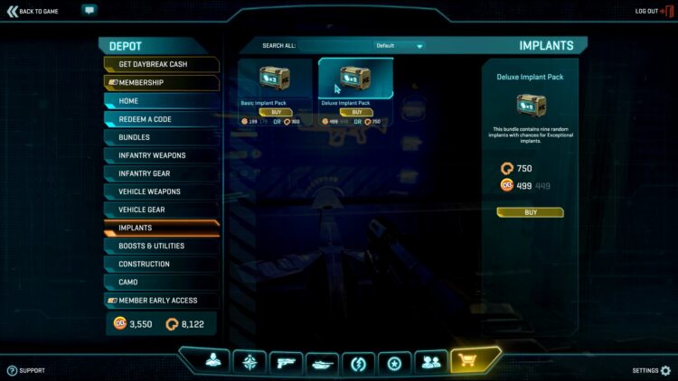 Импланты в PlanetSide 2