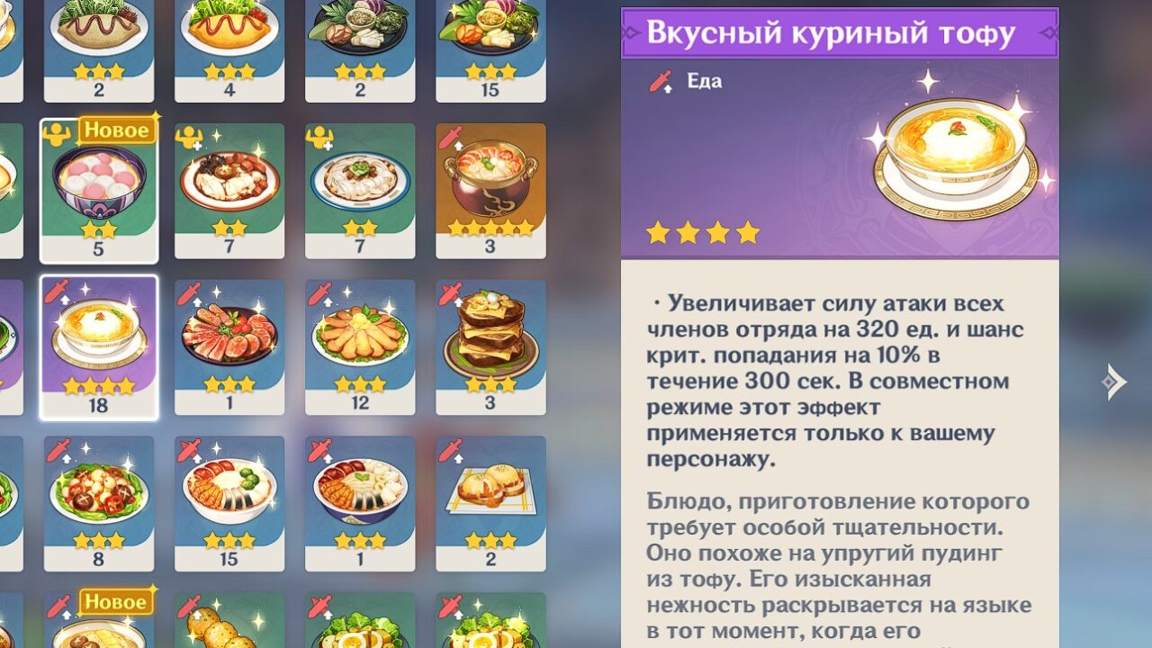 Еда на увеличение урона